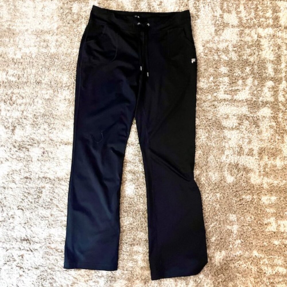 Fila Sport XL Athletic Pants (Black) Polyester and Spandex drawstring and pocket